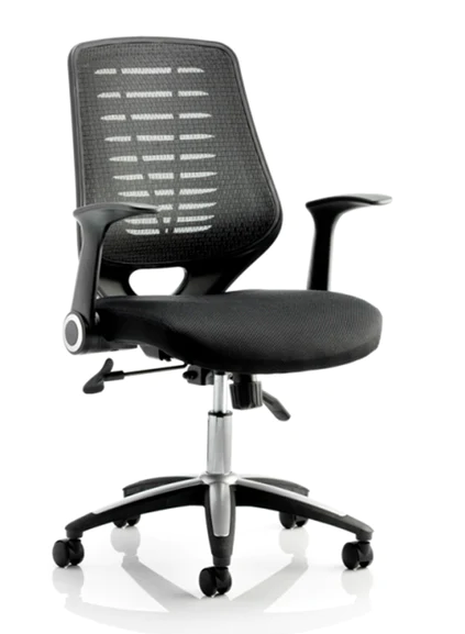 Relay Black Airmesh Seat Task Operator Office Chair - Black or Silver Option
