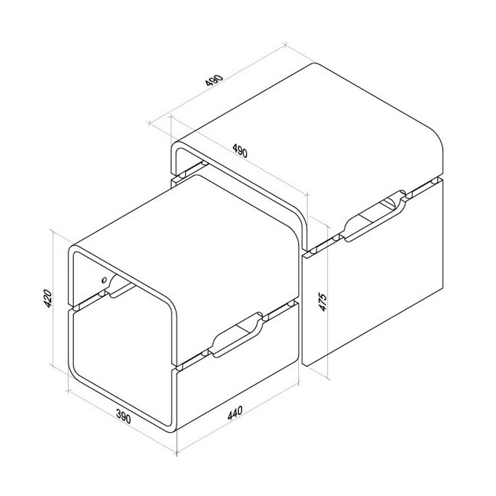 Stylish Oak Veneer Nest of Tables - JF706
