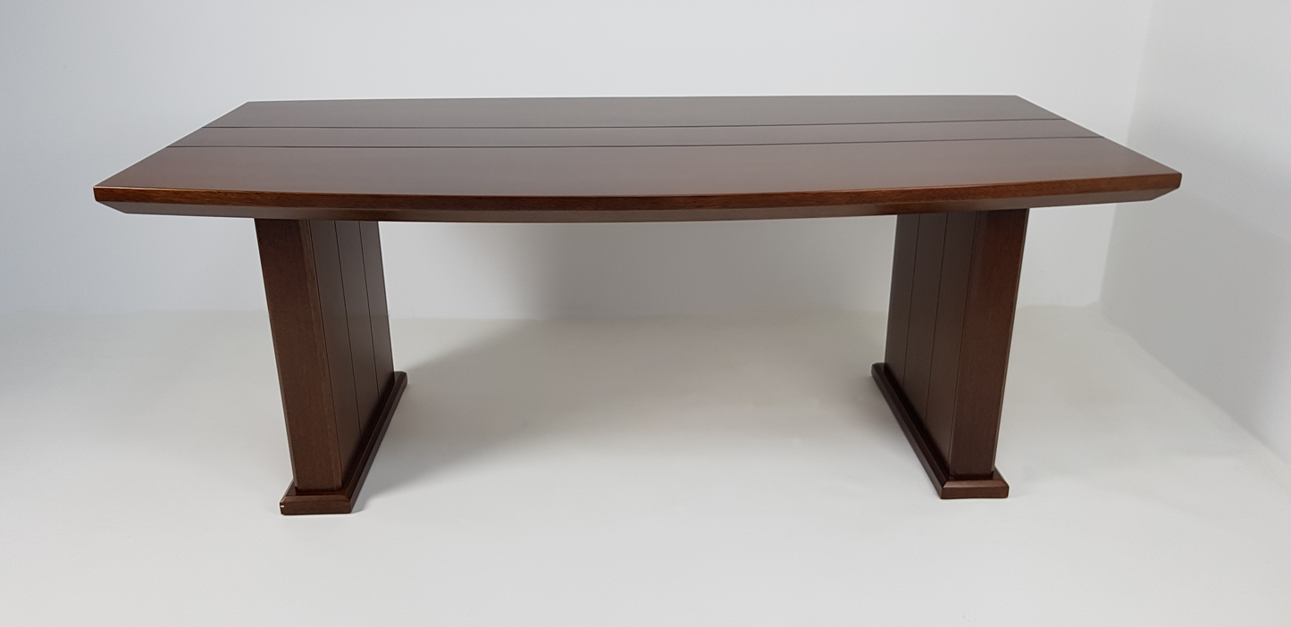 Real Wood Veneer Executive Boardroom Table in Light Walnut - 2400mm - 517-Walnut
