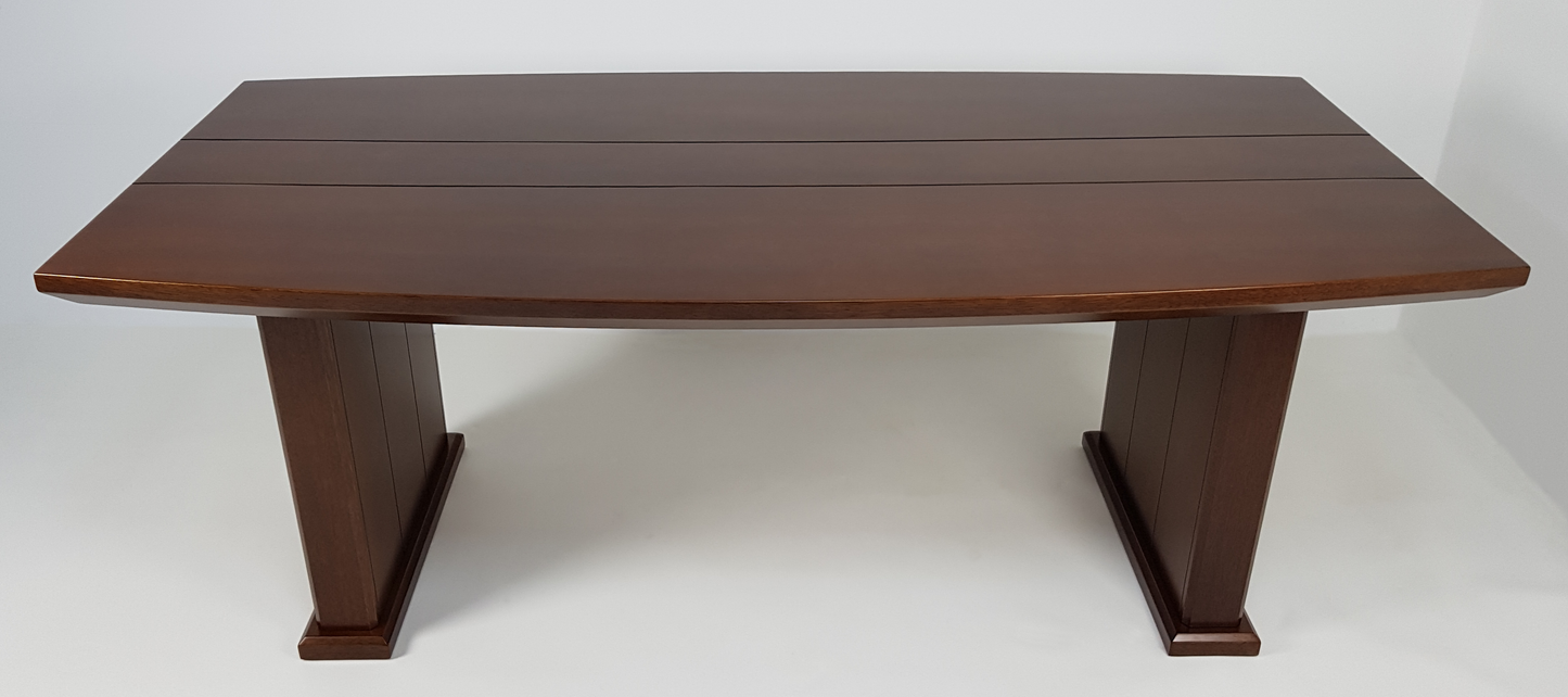 Real Wood Veneer Executive Boardroom Table in Light Walnut - 2400mm - 517-Walnut