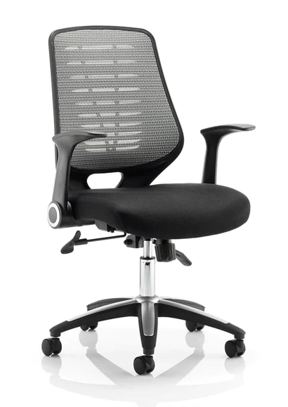 Relay Black Airmesh Seat Task Operator Office Chair - Black or Silver Option