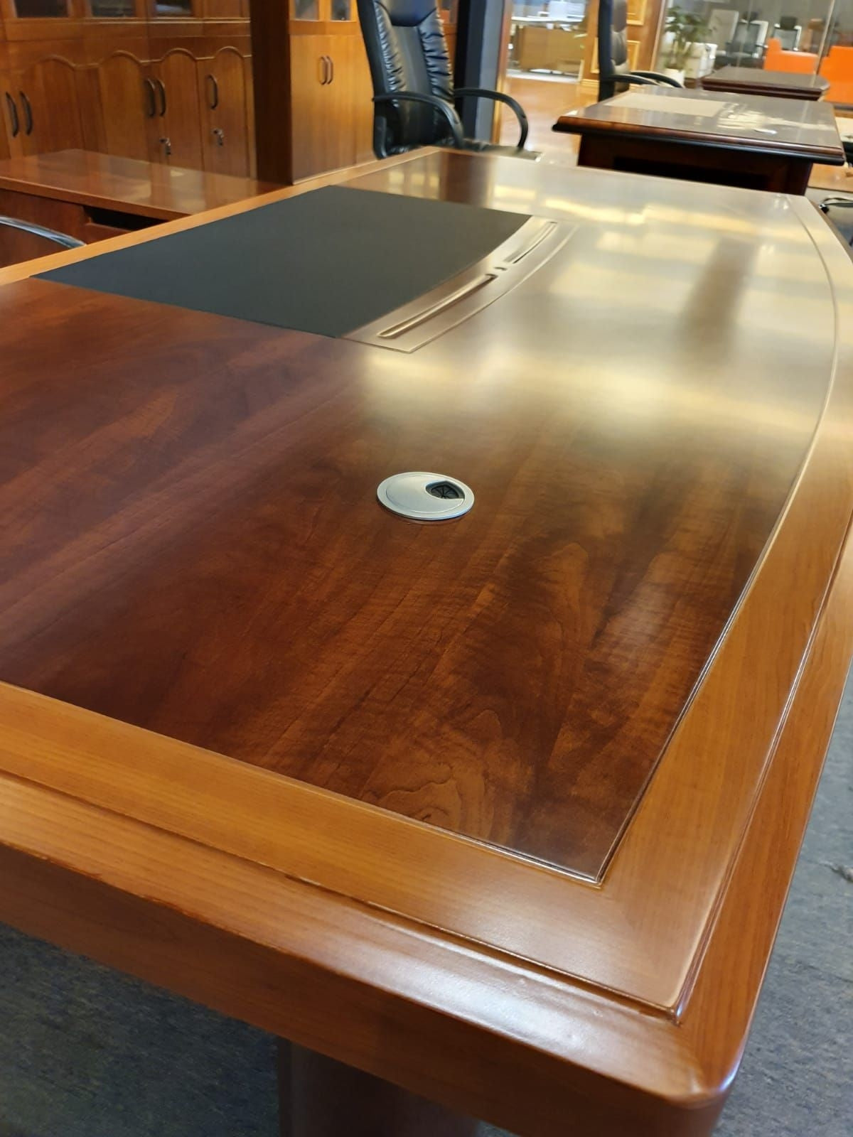 Executive Desk In Two Tone Mahogany & Walnut Finish - 2000mm - HSN-1862