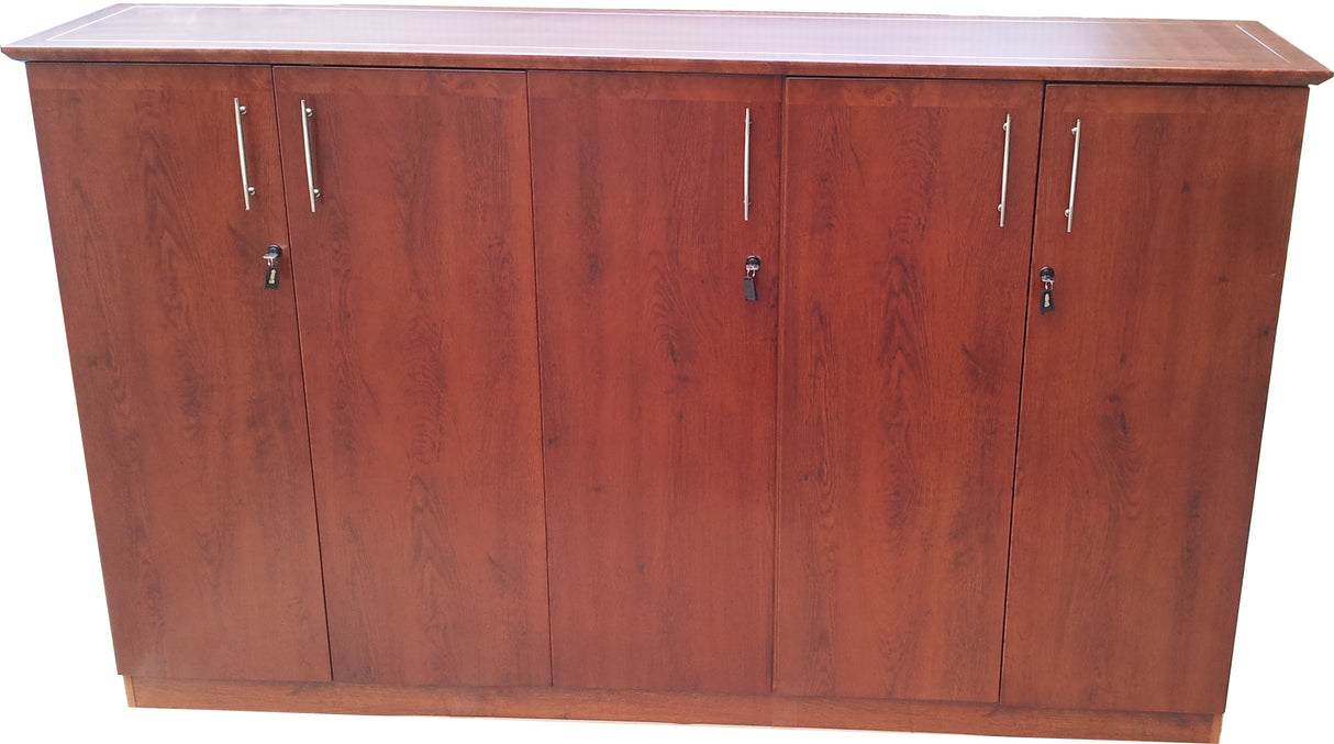 Executive Five Door Tall Medium Oak Office Cupboard - 1860T-5DR
