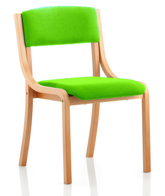 Madrid Fabric Conference Chair with Wood Frame - No Arms