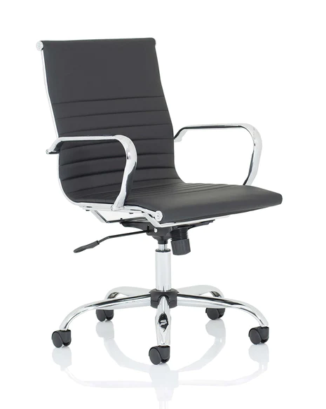 Nola Medium Back Modern Office Chair - Black or White Option