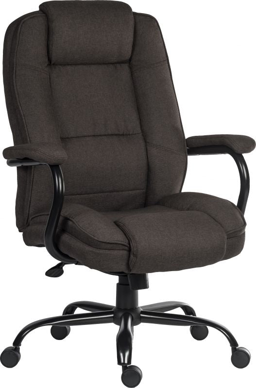Heavy Duty Fabric Office Chair - Brown, Blue or Grey Option - GOLIATH-DUO - Up to 27 Stone UK