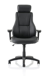 Winsor Black Leather Operator/Office Chair - Optional Headrest