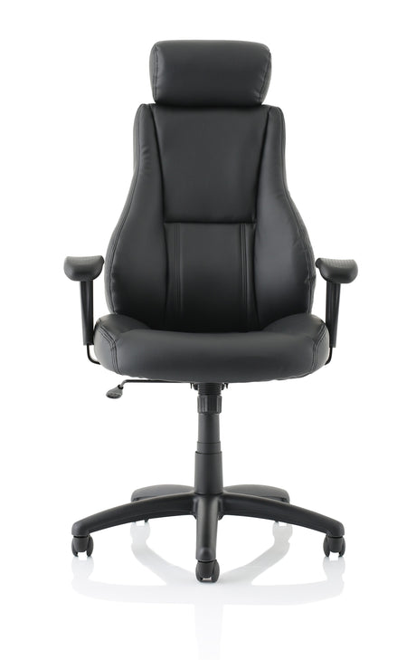 Winsor Black Leather Operator/Office Chair - Optional Headrest