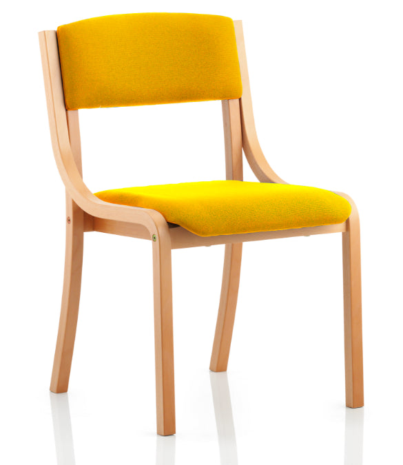 Madrid Fabric Conference Chair with Wood Frame - No Arms