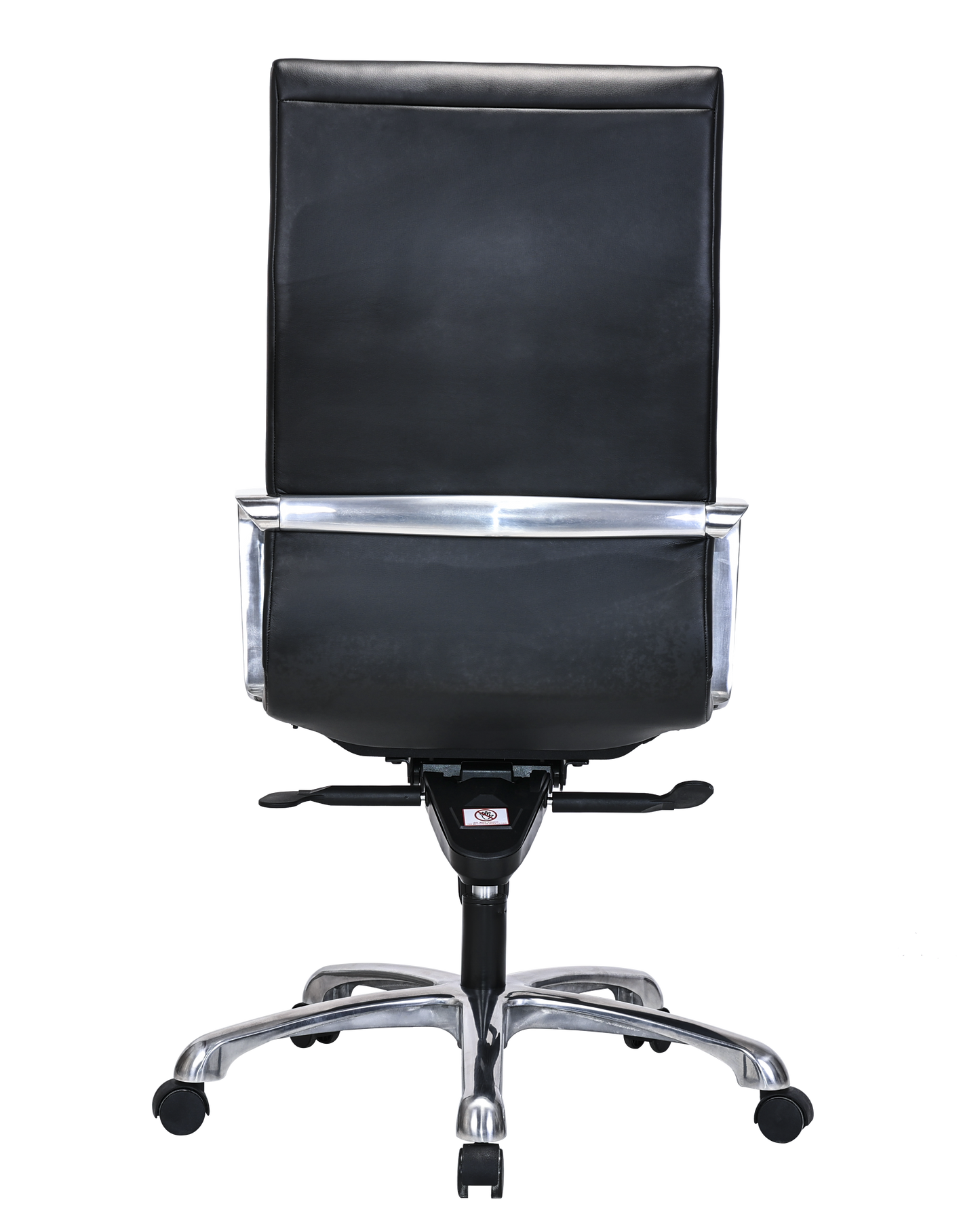 Modern Ribbed Office Chair with Thick Padding in Black Leather - SS-705E