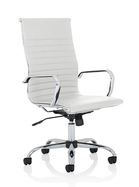 Nola High Back Modern Office Chair - Black or White Option