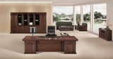 Large Executive Office Desk Real Wood Veneer with Pedestal and Side Return - 2400mm / 2600mm / 2800mm - DSK-7G241