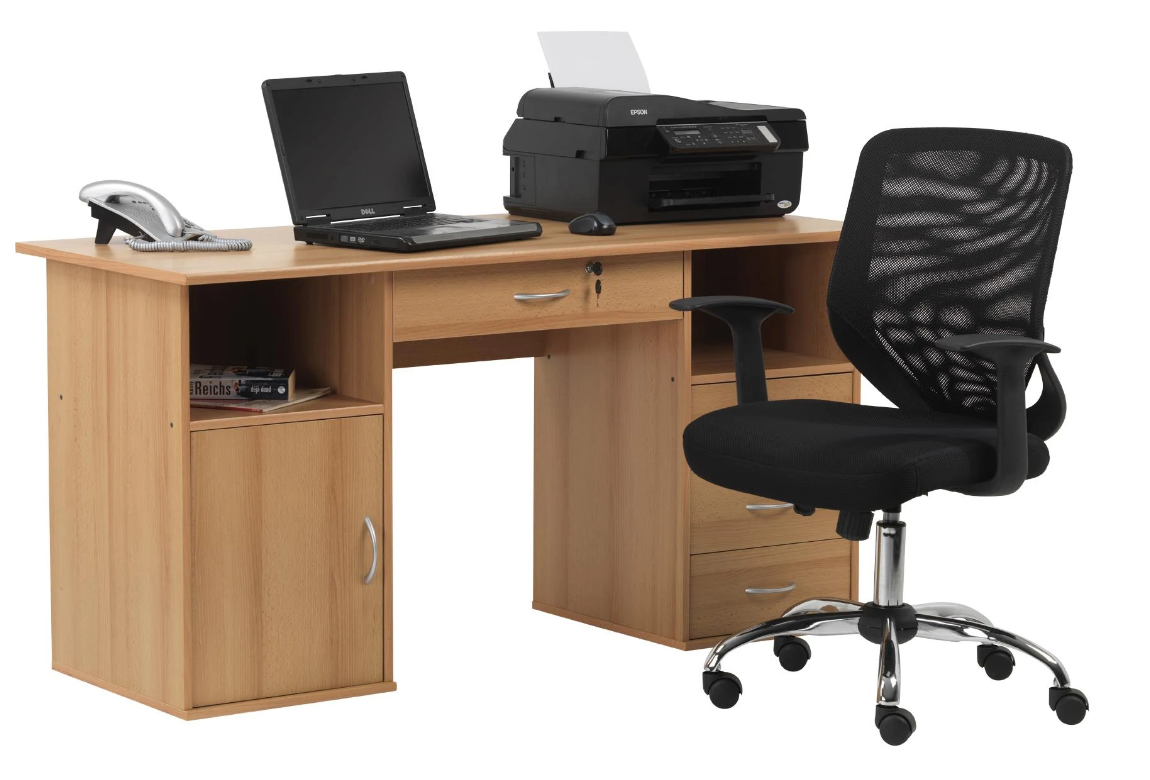 Dallas Home Office Desk - Beech or Oak Option