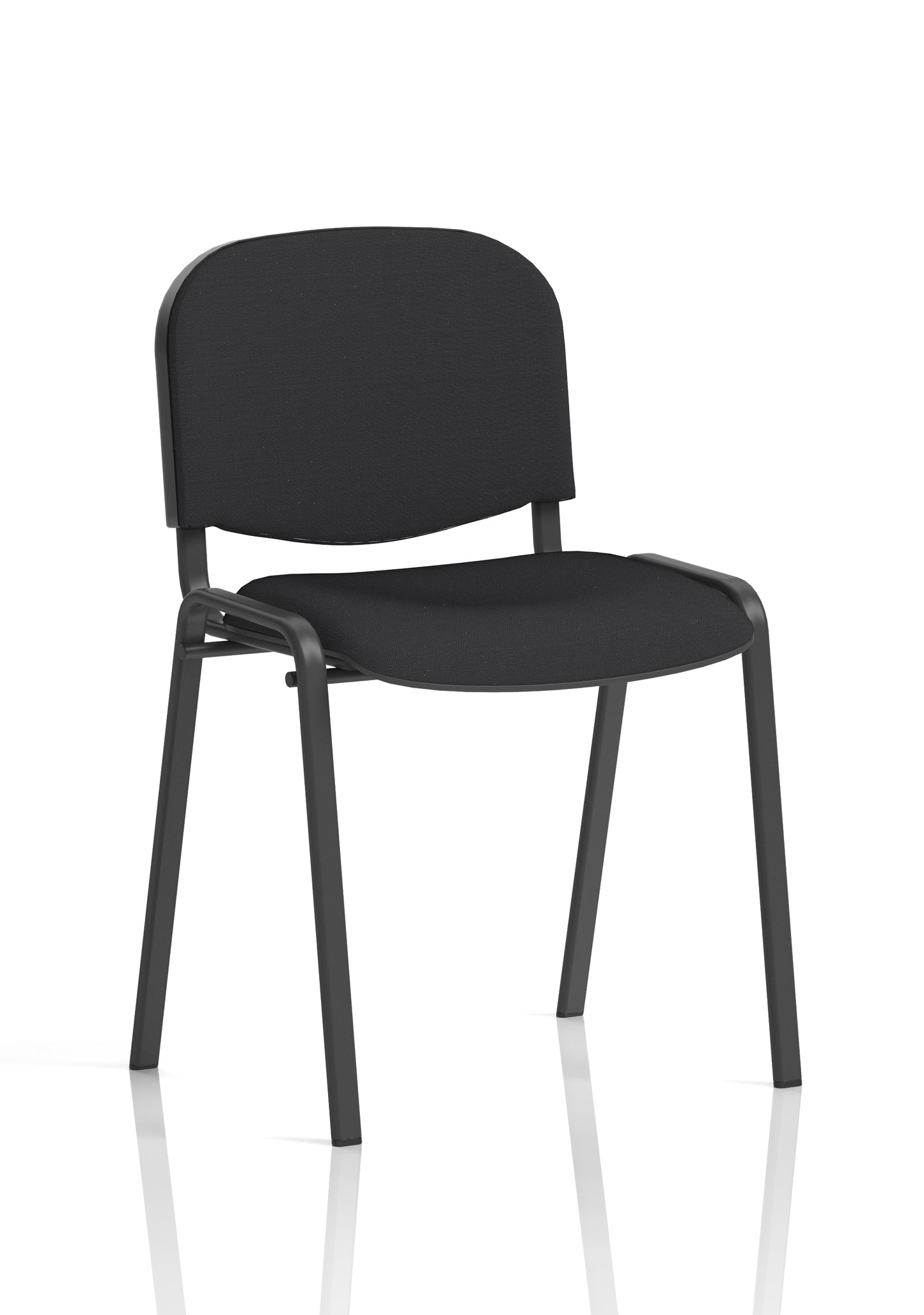 ISO Stacking Fabric/Mesh/Vinyl/Wooden/Plastic Visitor Conference Chair - Black or Chrome Frame - Multiple Seat Colour Options