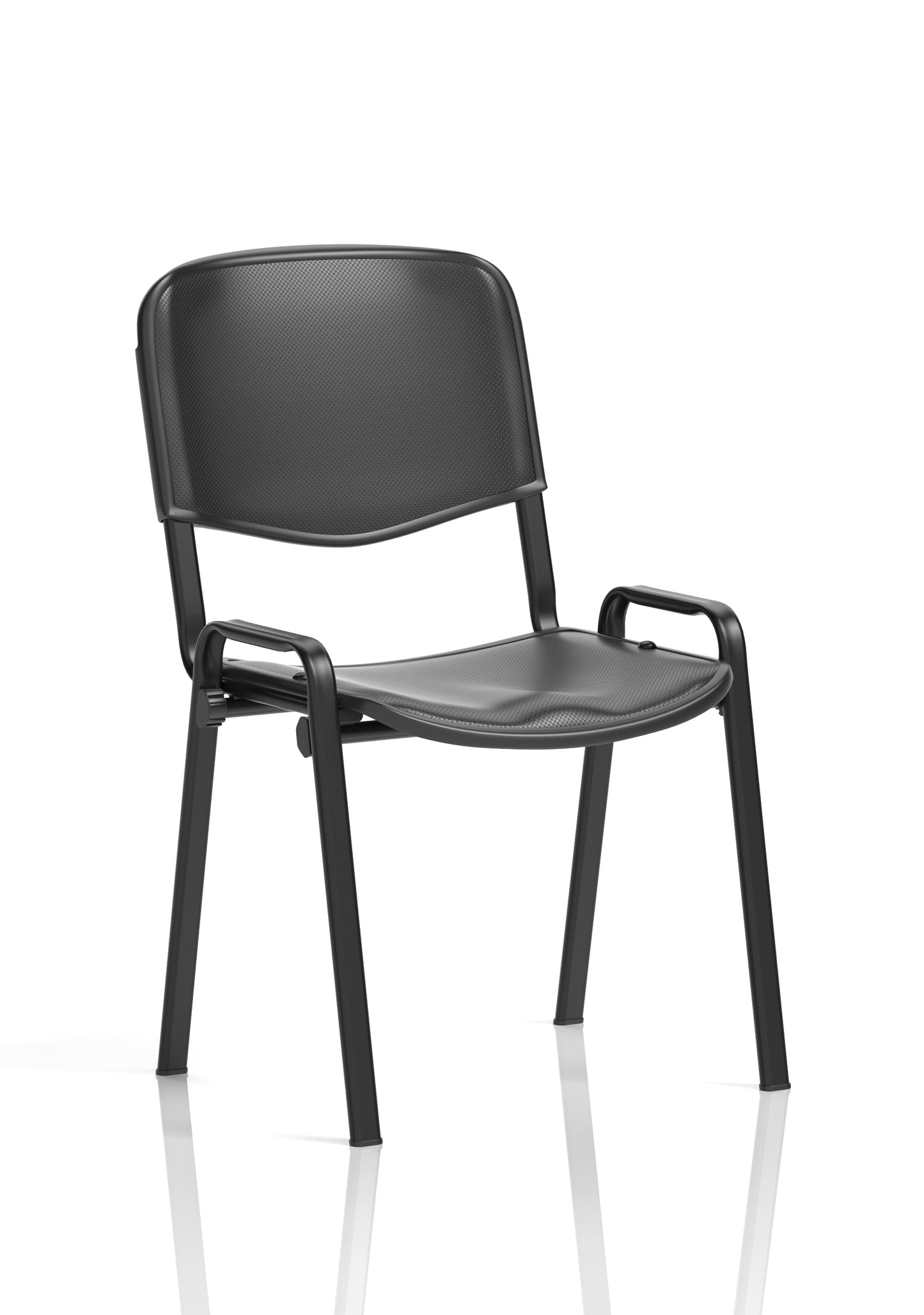 ISO Stacking Fabric/Mesh/Vinyl/Wooden/Plastic Visitor Conference Chair - Black or Chrome Frame - Multiple Seat Colour Options