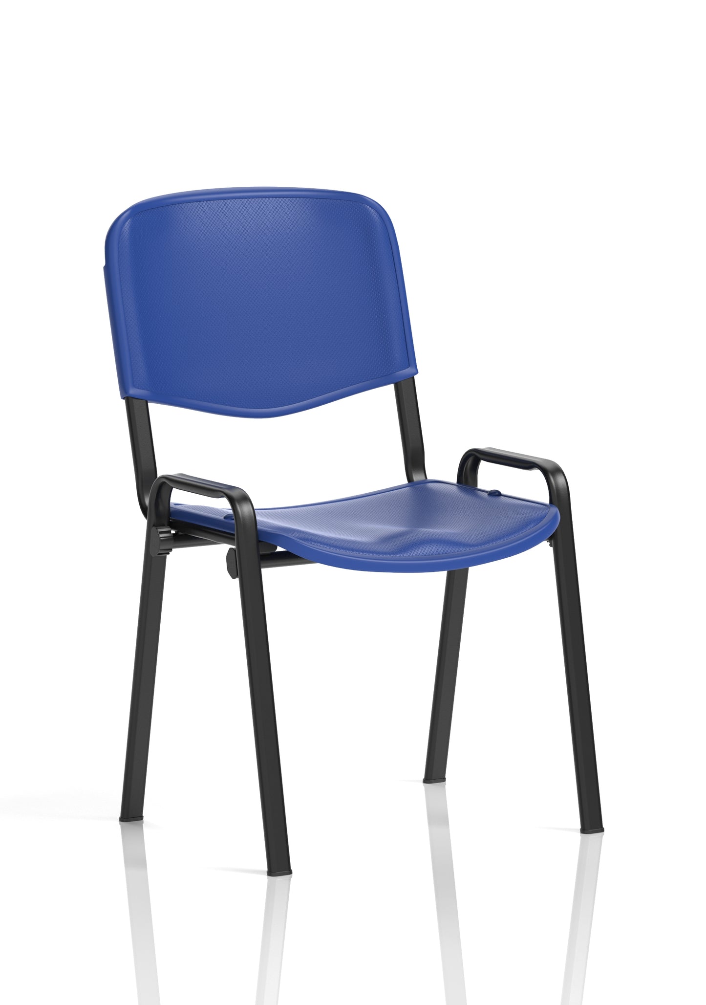 ISO Stacking Fabric/Mesh/Vinyl/Wooden/Plastic Visitor Conference Chair - Black or Chrome Frame - Multiple Seat Colour Options