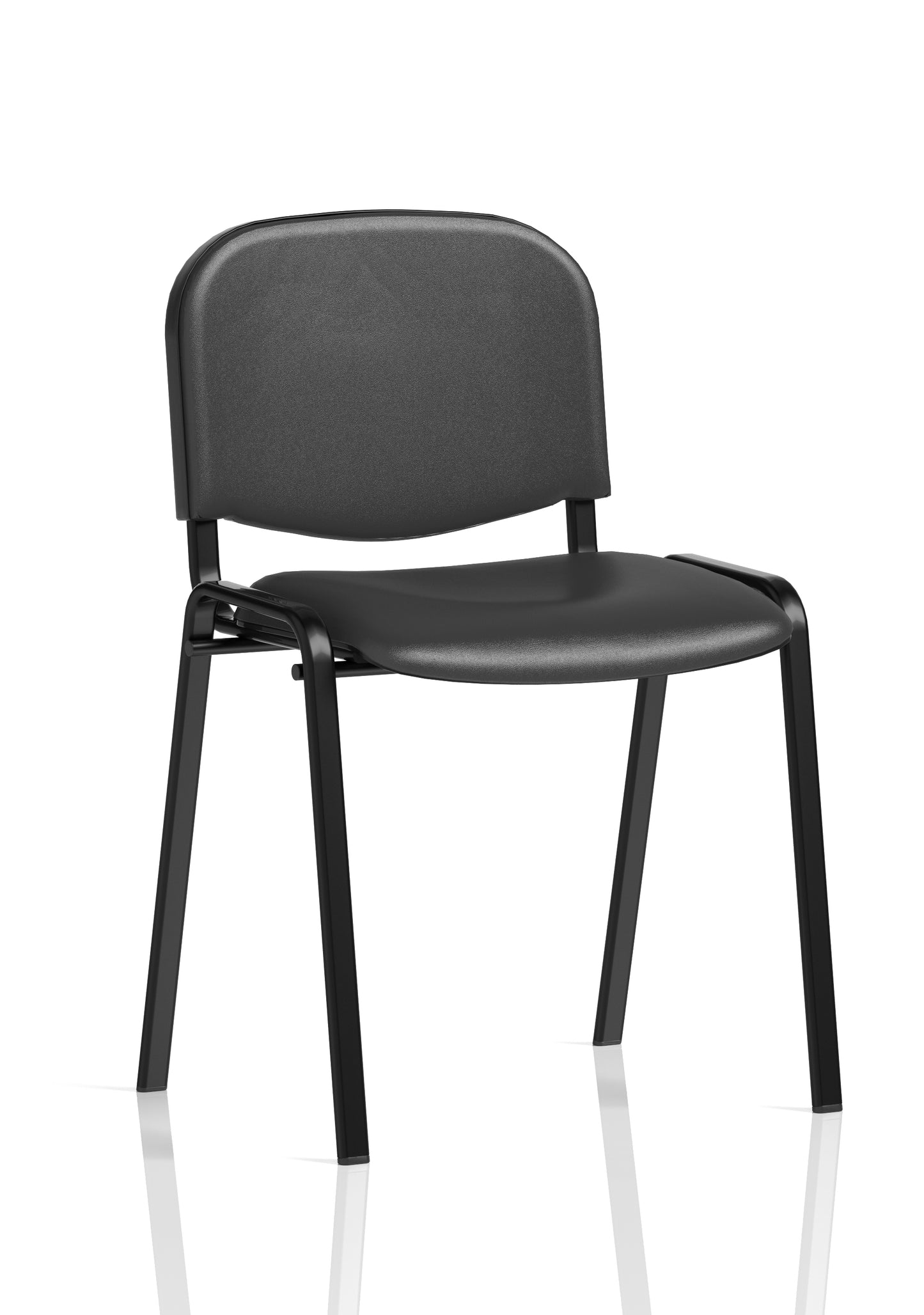 ISO Stacking Fabric/Mesh/Vinyl/Wooden/Plastic Visitor Conference Chair - Black or Chrome Frame - Multiple Seat Colour Options