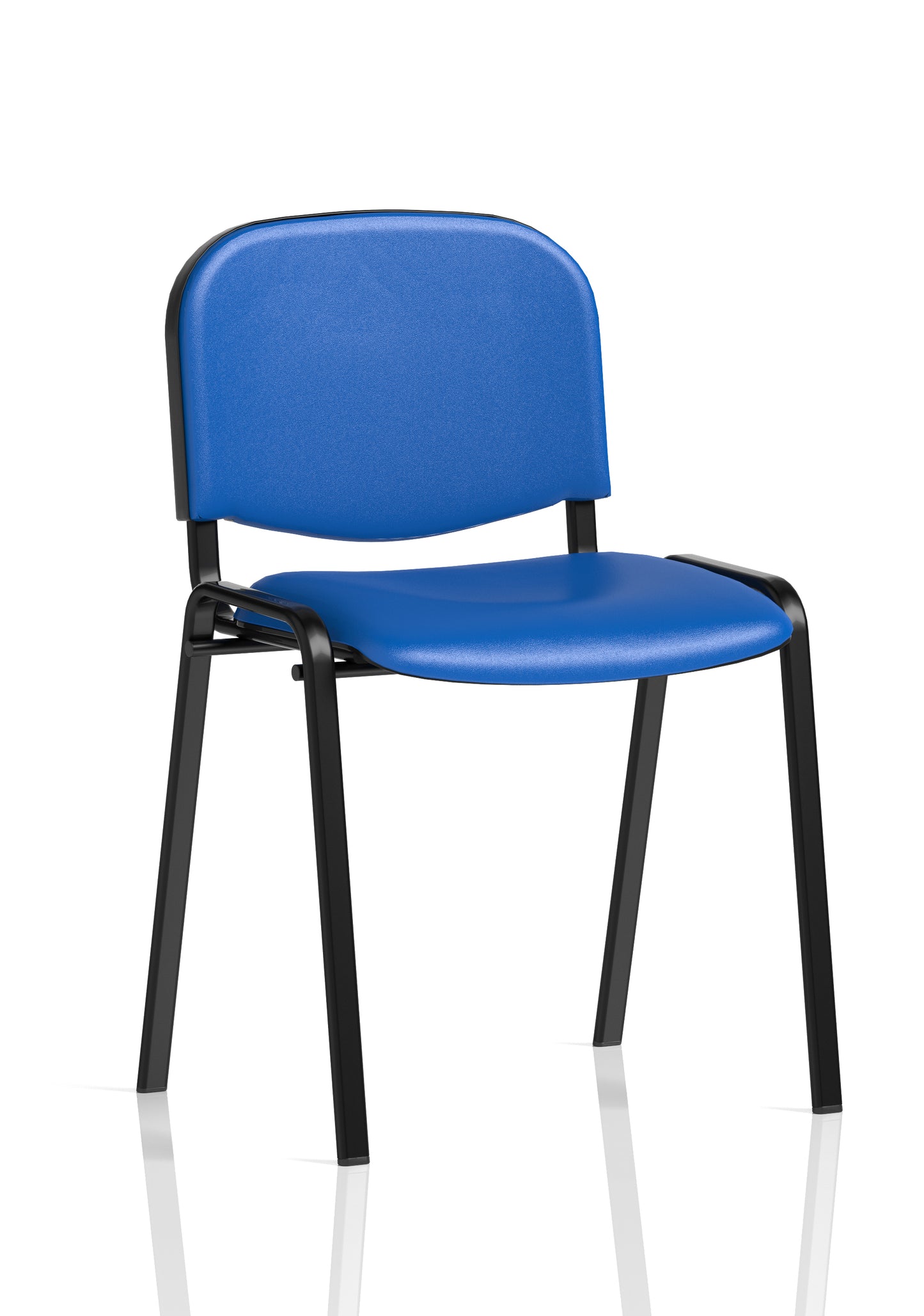 ISO Stacking Fabric/Mesh/Vinyl/Wooden/Plastic Visitor Conference Chair - Black or Chrome Frame - Multiple Seat Colour Options