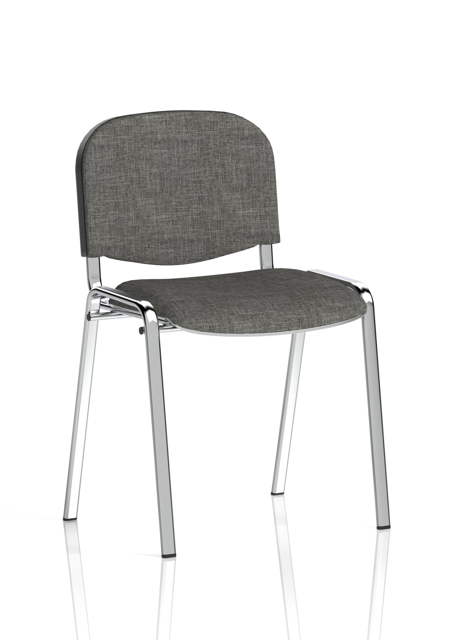 ISO Stacking Fabric/Mesh/Vinyl/Wooden/Plastic Visitor Conference Chair - Black or Chrome Frame - Multiple Seat Colour Options