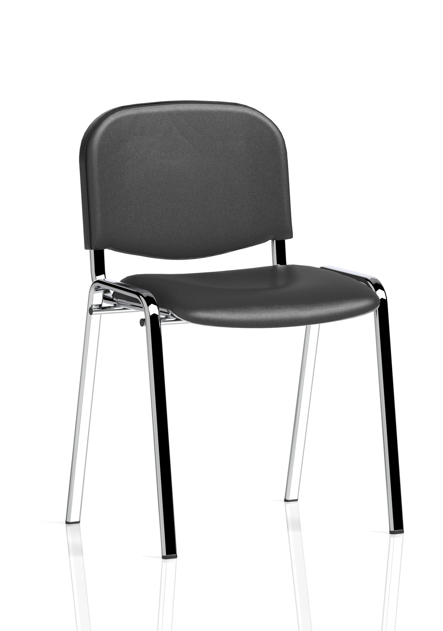 ISO Stacking Fabric/Mesh/Vinyl/Wooden/Plastic Visitor Conference Chair - Black or Chrome Frame - Multiple Seat Colour Options