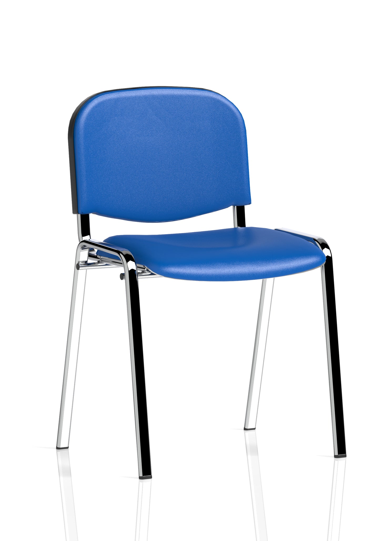ISO Stacking Fabric/Mesh/Vinyl/Wooden/Plastic Visitor Conference Chair - Black or Chrome Frame - Multiple Seat Colour Options