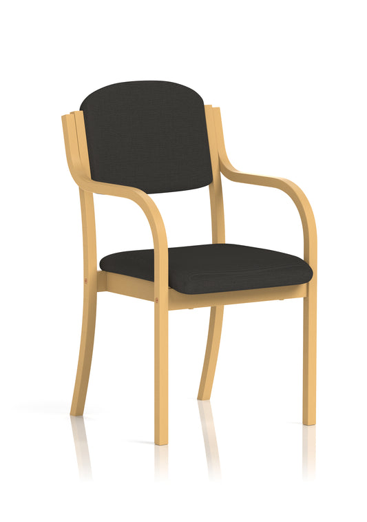 Madrid Wooden Frame Visitor Chair with Optional Arms - Available in 20 Colour Choices