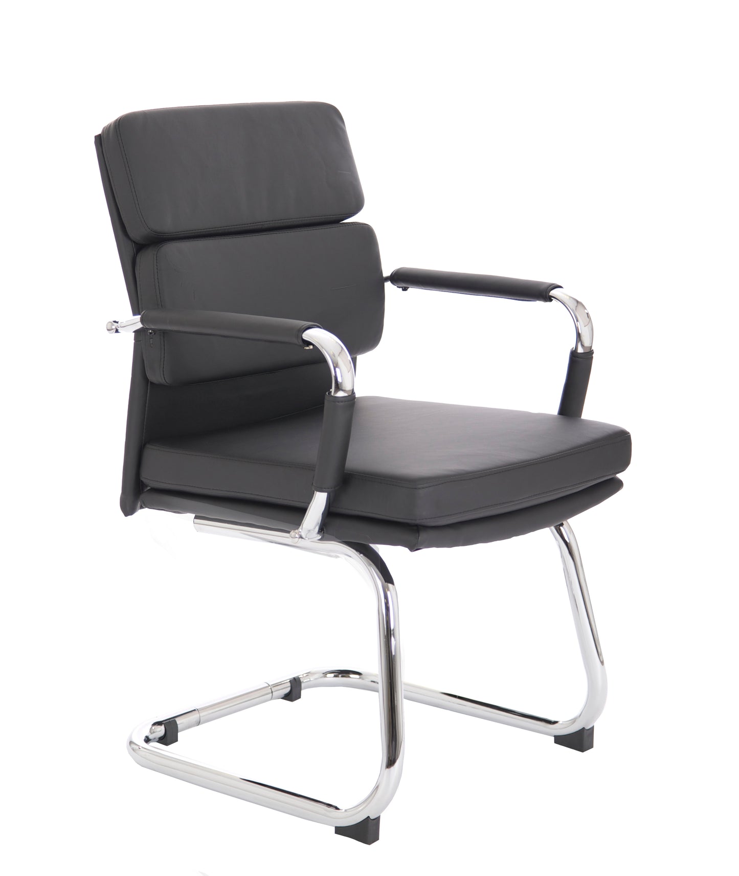 Advocate Medium Back Bonded Leather Visitor Office Chair with Fixed Arms