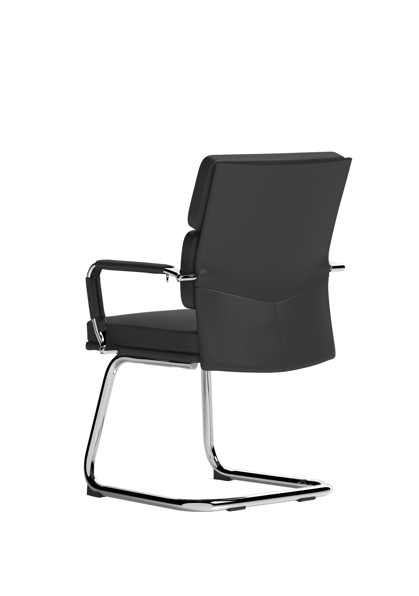 Advocate Medium Back Bonded Leather Visitor Office Chair with Fixed Arms