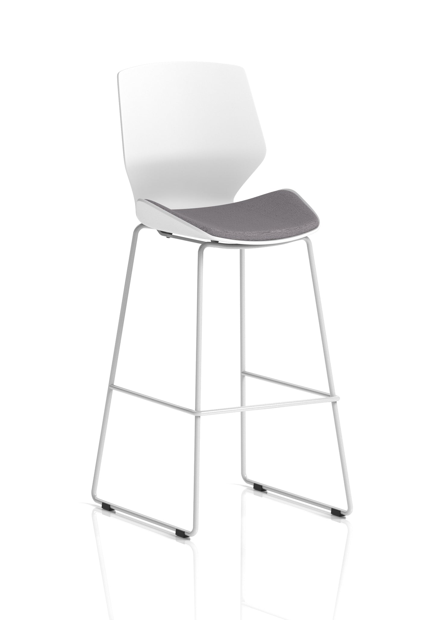 Florence White Frame Fabric Seat High Stool Chair - Available in 20 Colour Choices-