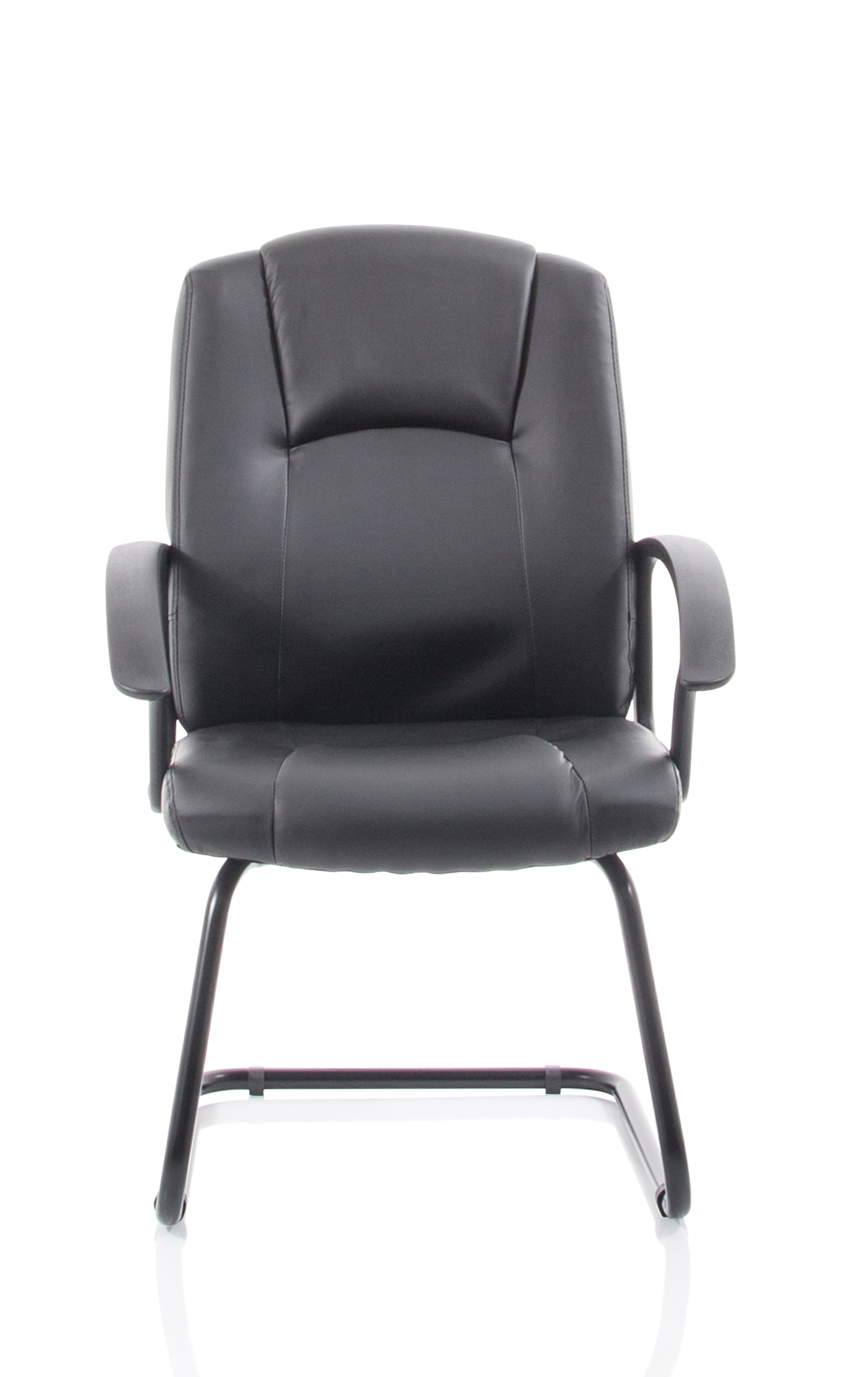 Bella Medium Back Black Bonded Leather Black Cantilever Visitor Chair