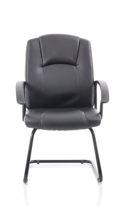 Bella Medium Back Black Bonded Leather Black Cantilever Visitor Chair