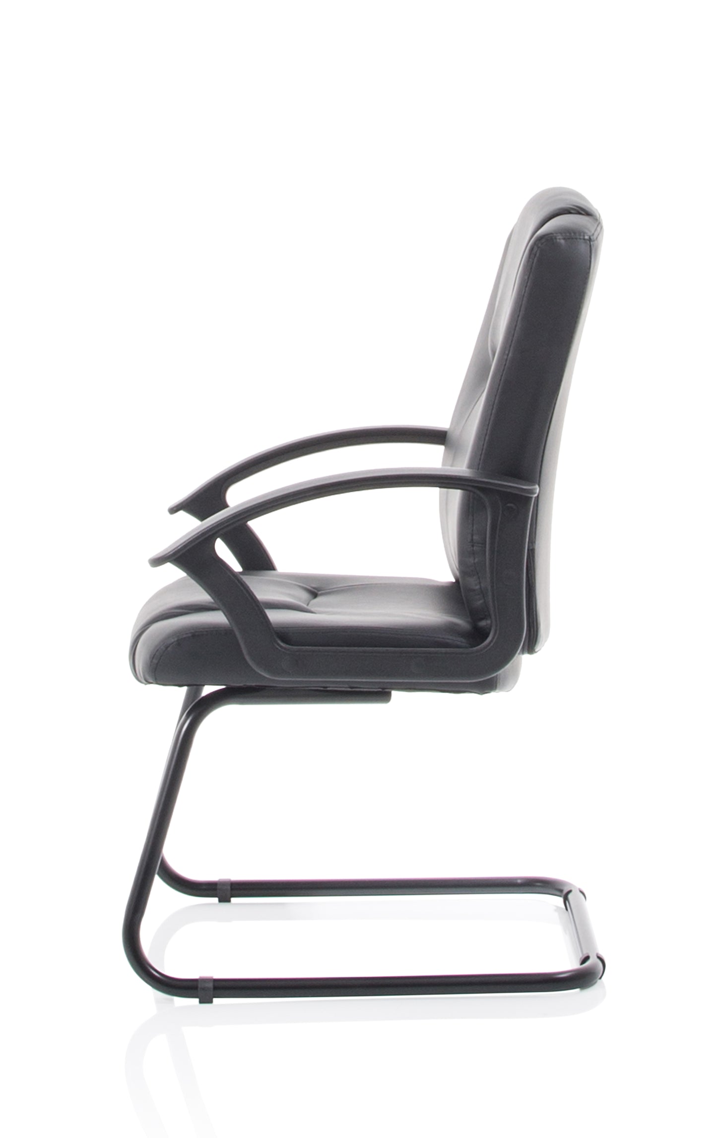 Bella Medium Back Black Bonded Leather Black Cantilever Visitor Chair