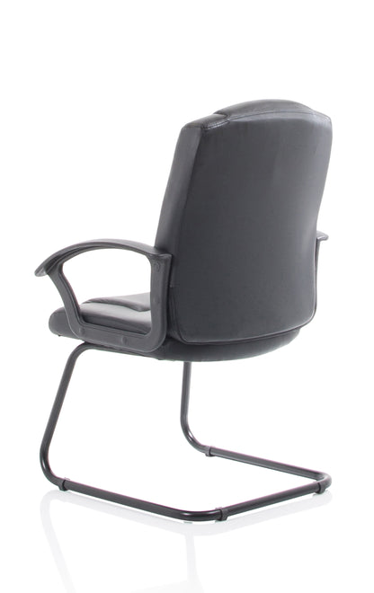 Bella Medium Back Black Bonded Leather Black Cantilever Visitor Chair