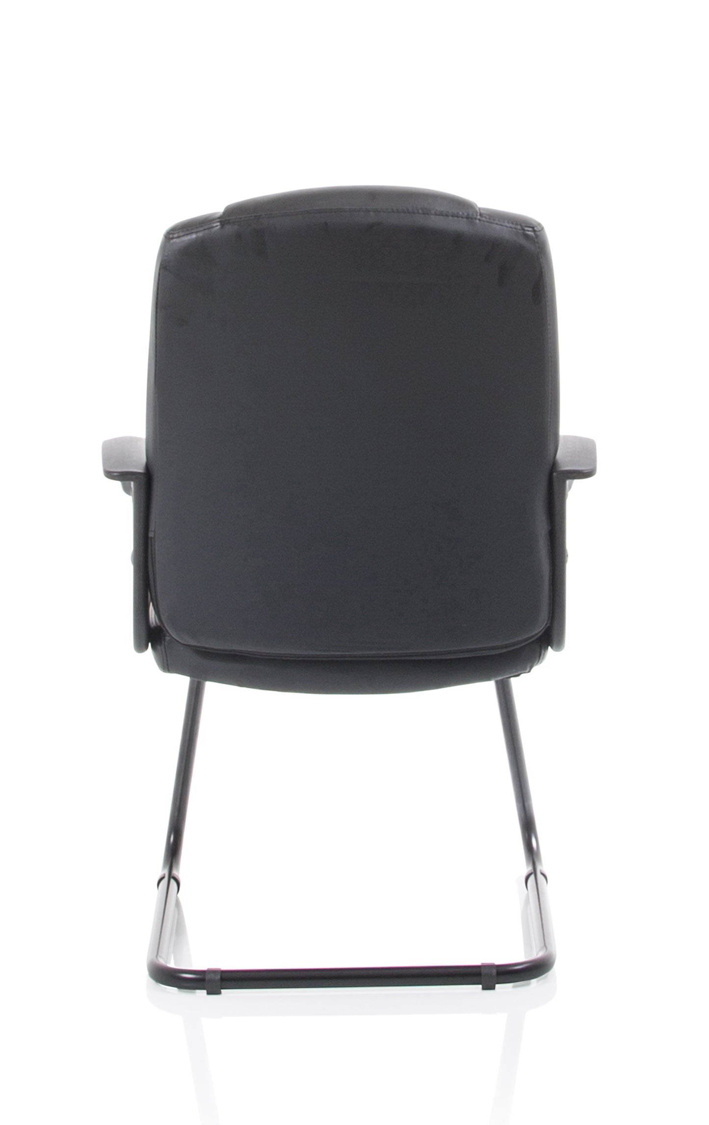 Bella Medium Back Black Bonded Leather Black Cantilever Visitor Chair