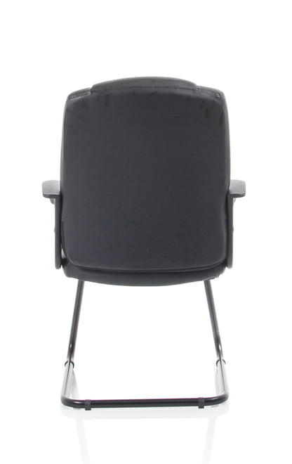 Bella Medium Back Black Bonded Leather Black Cantilever Visitor Chair