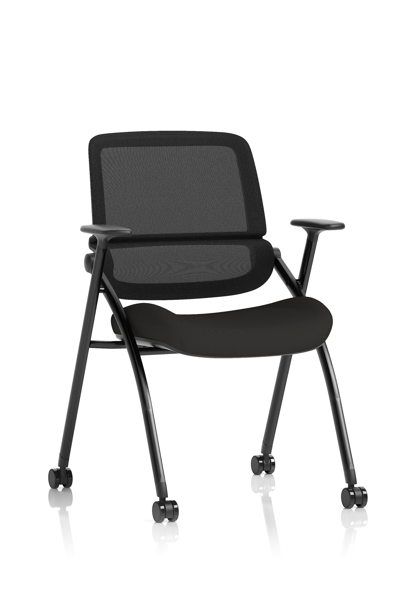 Capra Mesh Back Folding Office Training Chair with Sliding Arms - Optional Writing Tablet - Available in over 20 Colours