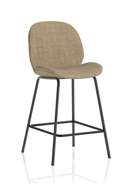 Brayford Fabric Bistro High Stool with Metal Legs - Oatmeal or Blue