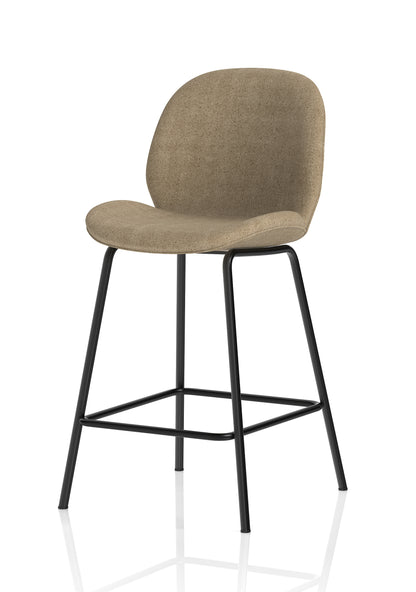 Brayford Fabric Bistro High Stool with Metal Legs - Oatmeal or Blue