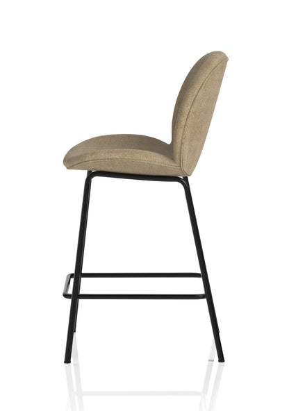 Brayford Fabric Bistro High Stool with Metal Legs - Oatmeal or Blue