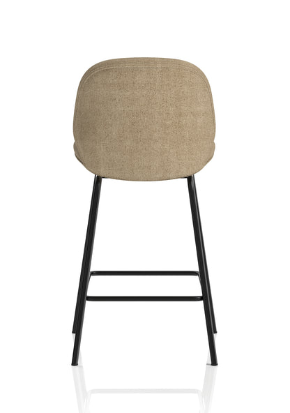 Brayford Fabric Bistro High Stool with Metal Legs - Oatmeal or Blue