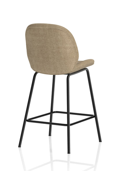 Brayford Fabric Bistro High Stool with Metal Legs - Oatmeal or Blue