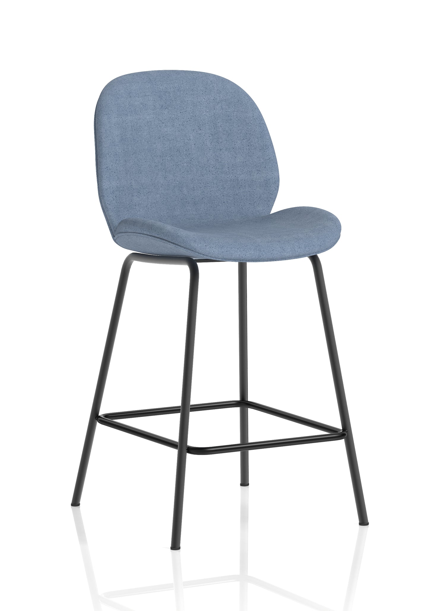 Brayford Fabric Bistro High Stool with Metal Legs - Oatmeal or Blue