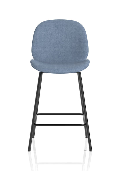 Brayford Fabric Bistro High Stool with Metal Legs - Oatmeal or Blue
