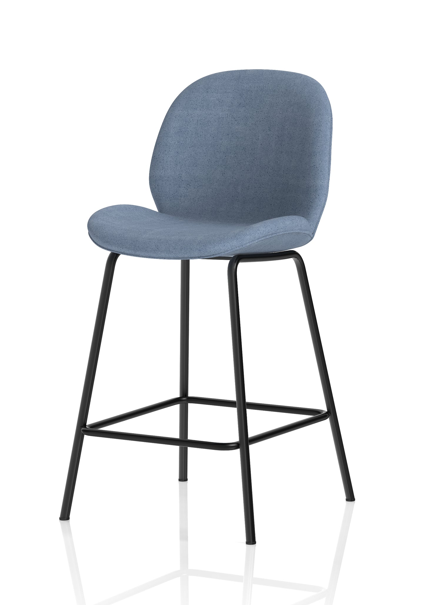 Brayford Fabric Bistro High Stool with Metal Legs - Oatmeal or Blue