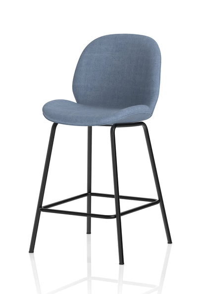 Brayford Fabric Bistro High Stool with Metal Legs - Oatmeal or Blue