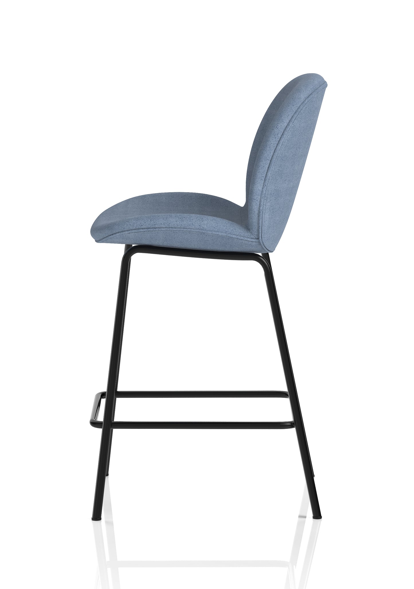 Brayford Fabric Bistro High Stool with Metal Legs - Oatmeal or Blue
