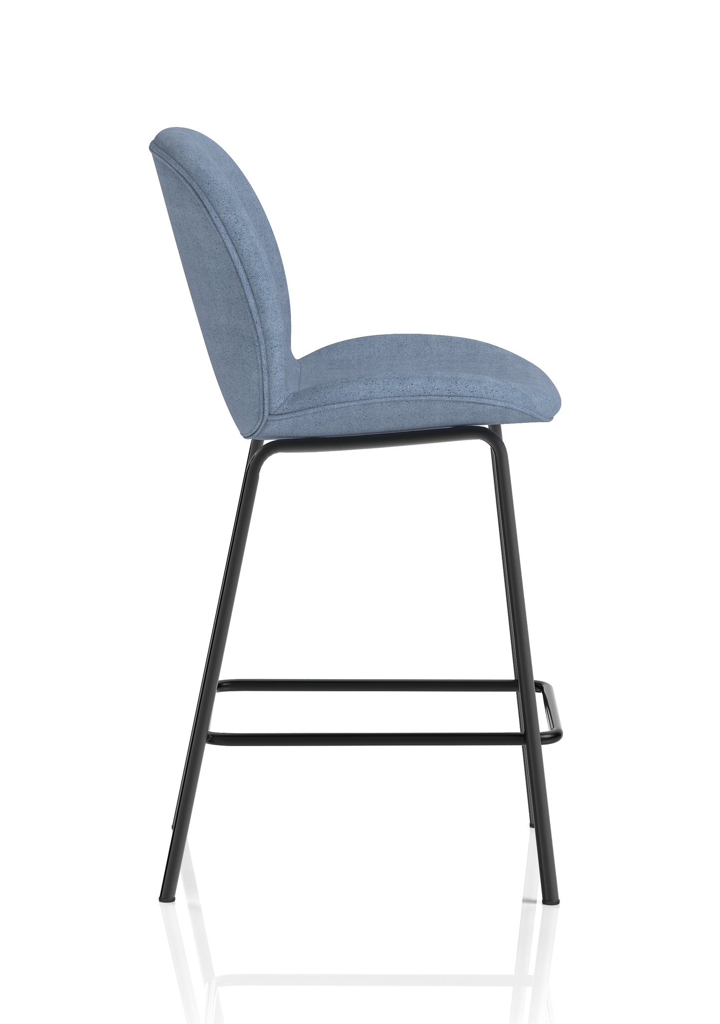 Brayford Fabric Bistro High Stool with Metal Legs - Oatmeal or Blue