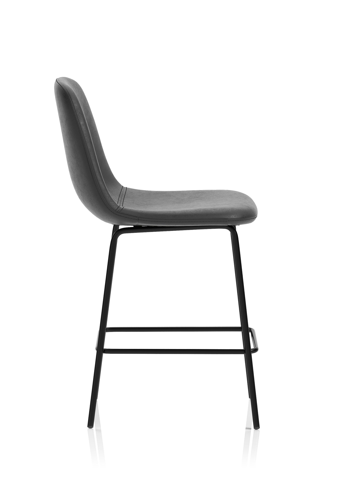 Charford Bistro High Stool in Faux Leather - Black or Brown Option