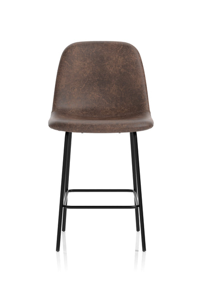 Charford Bistro High Stool in Faux Leather - Black or Brown Option