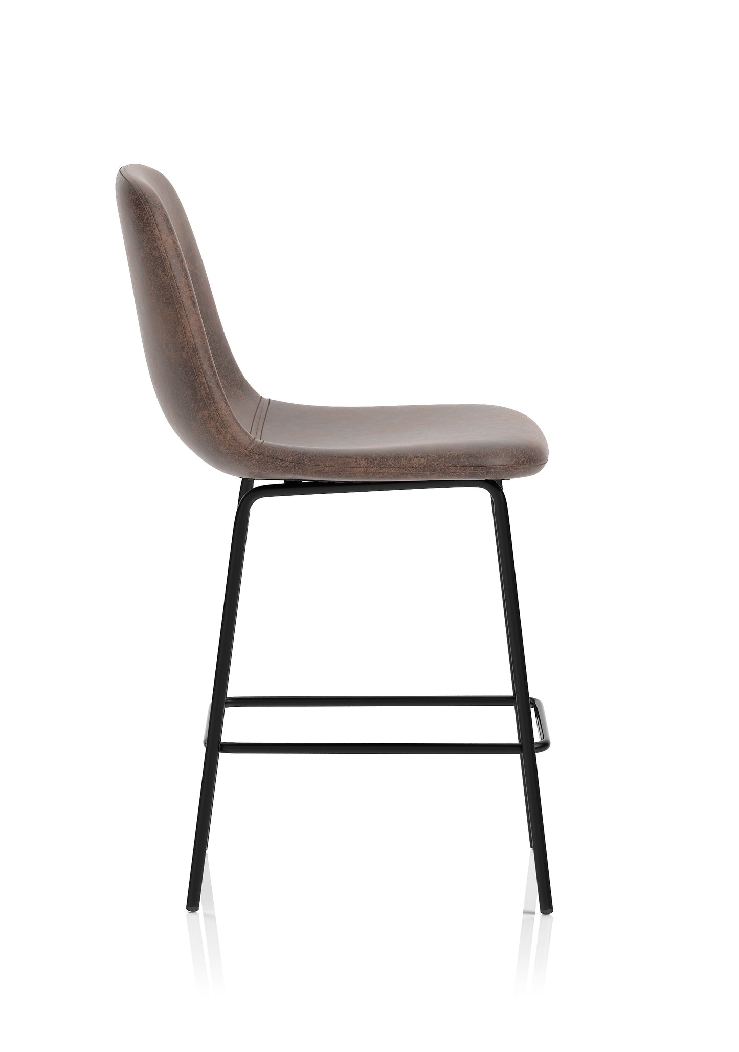 Charford Bistro High Stool in Faux Leather - Black or Brown Option